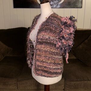 Estelle Gracer • Vintage • Fall• Brown/Beige/Purple/Orange • Ribbon Knit Vest